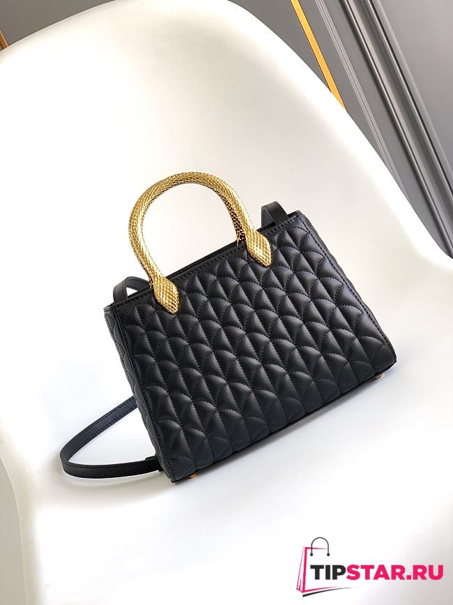 Bvlgari Serpentine Duo Top Handle Bag In Black - 1
