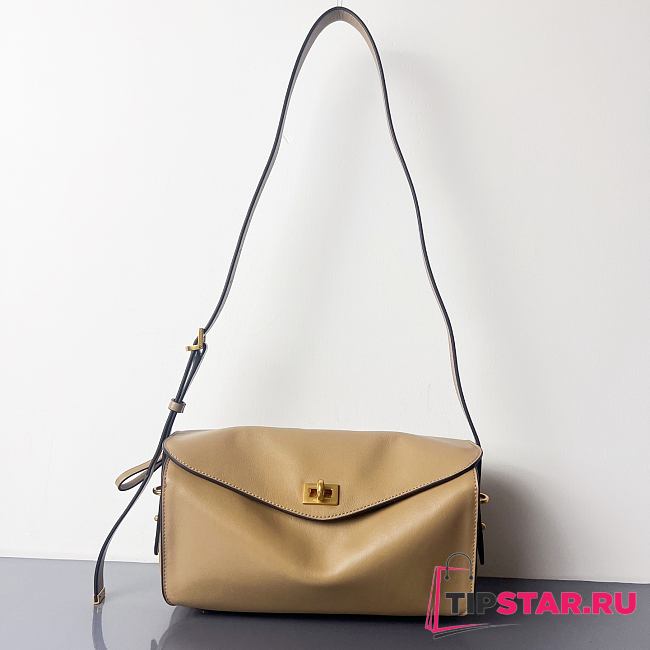 Balenciaga Smooth Calfskin Medium Le 7 Shoulder Bag Beige - 1