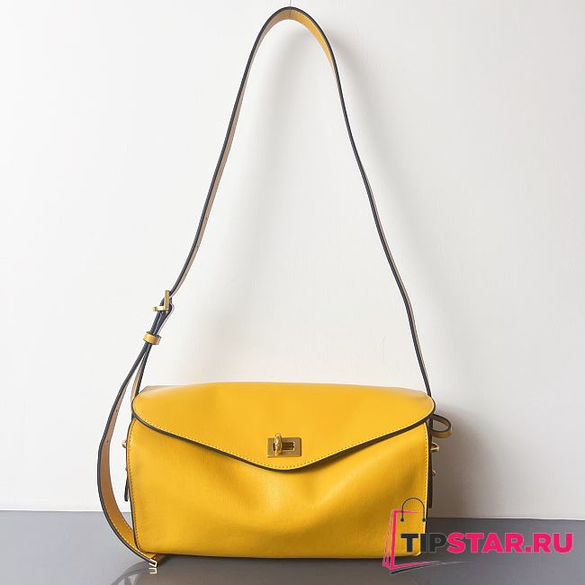 Balenciaga Smooth Calfskin Medium Le 7 Shoulder Bag Yellow - 1