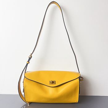 Balenciaga Smooth Calfskin Medium Le 7 Shoulder Bag Yellow