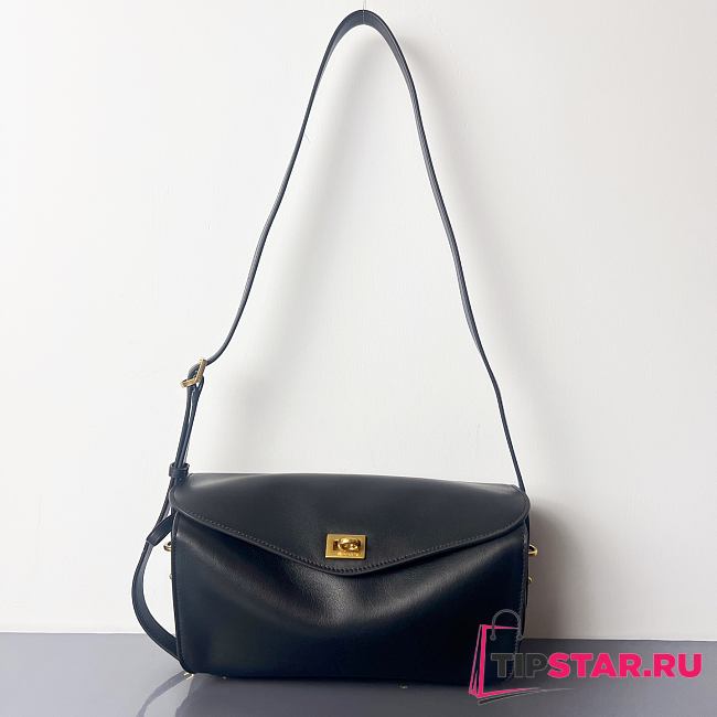 Balenciaga Smooth Calfskin Medium Le 7 Shoulder Bag Black - 1