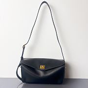 Balenciaga Smooth Calfskin Medium Le 7 Shoulder Bag Black - 1