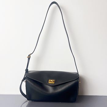 Balenciaga Smooth Calfskin Medium Le 7 Shoulder Bag Black