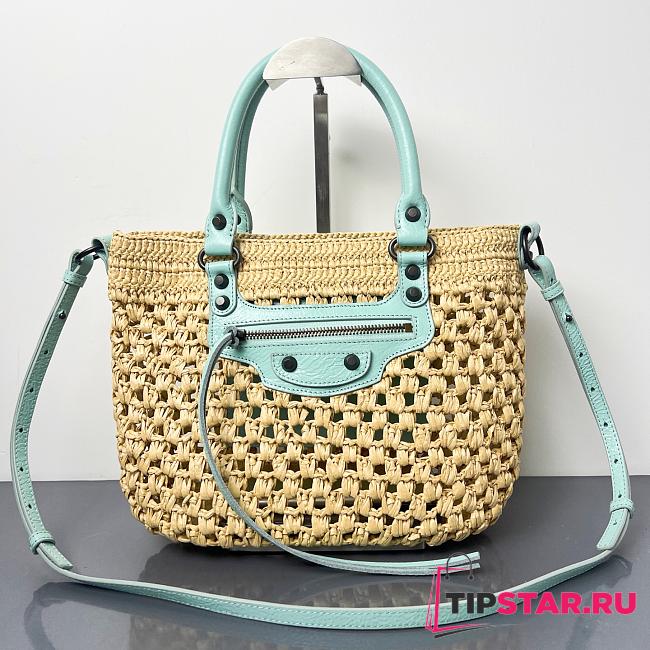 Balenciaga Women's Le City Basket Small in Natural/mint - 1