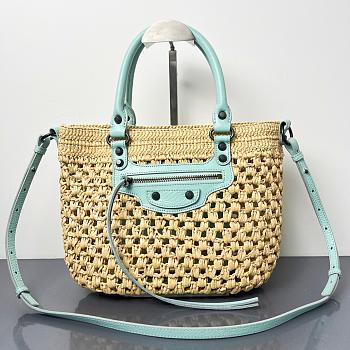 Balenciaga Women's Le City Basket Small in Natural/mint