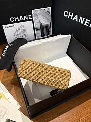 Chanel Braided Raffia Nano Kelly Flap Bag Dark Beige - 6