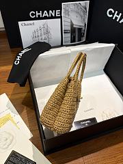 Chanel Braided Raffia Nano Kelly Flap Bag Dark Beige - 5