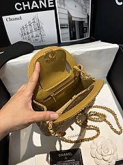 Chanel Braided Raffia Nano Kelly Flap Bag Dark Beige - 3