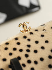 Chanel Pony Hair Cheetah Print Pretty CC Clutch With Strap Light Beige Black - 5