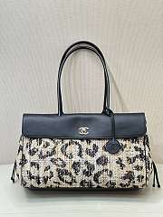 Chanel Small Shopping Bag Black & Cream Tweed - 1