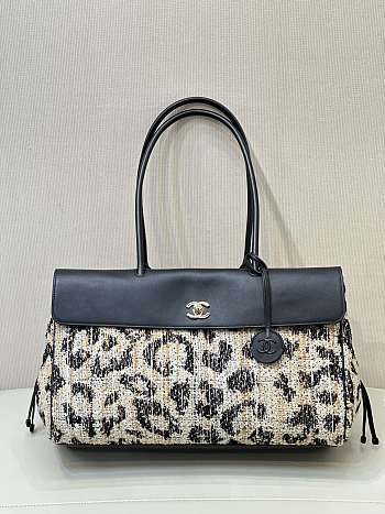 Chanel Small Shopping Bag Black & Cream Tweed