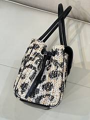 Chanel Small Shopping Bag Black & Cream Tweed - 5