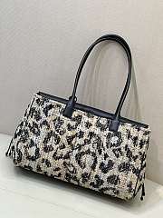 Chanel Small Shopping Bag Black & Cream Tweed - 3
