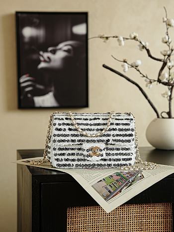 Chanel Camellia Sequin Mini Flap Bag