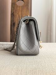Chanel Grey Quilted Lambskin Nano Rectangular Flap Bag - 6