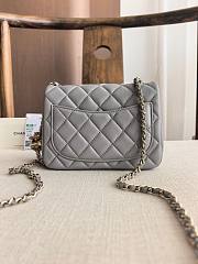 Chanel Grey Quilted Lambskin Nano Rectangular Flap Bag - 4