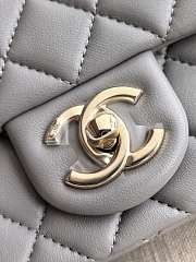 Chanel Grey Quilted Lambskin Nano Rectangular Flap Bag - 2