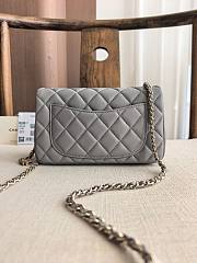 Chanel Grey Quilted Lambskin Mini Rectangular Flap Bag - 2