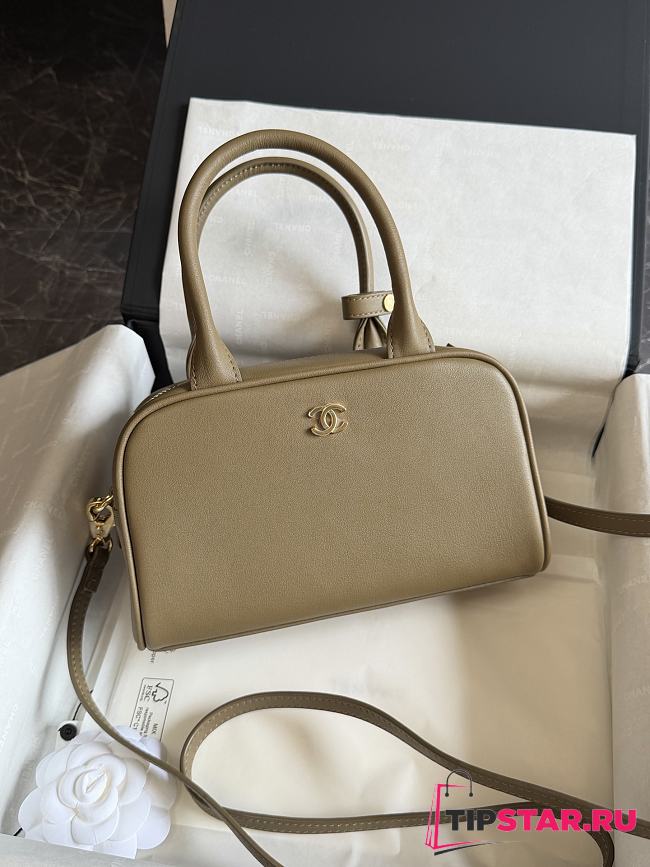 Chanel Mini Bowling Bag In Beige - 1
