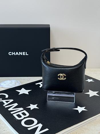 Chanel Super Mini lunchbox-style charm bag in black