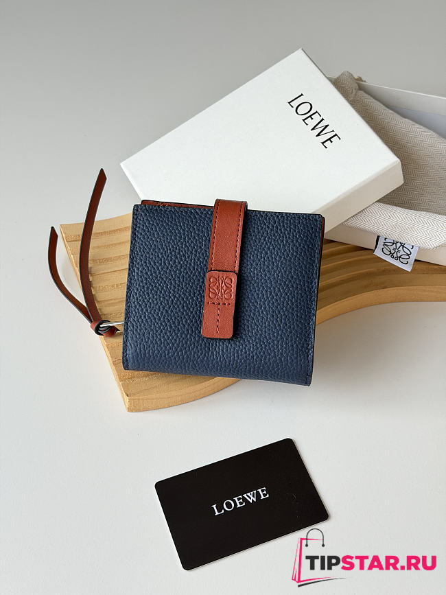 Loewe Leather Vertical Wallet Dark Blue - 1