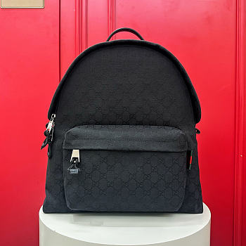 Gucci Medium GG Backpack In Black Canvas