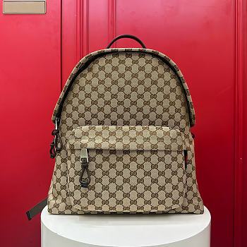 Gucci Medium GG Backpack In Beige Canvas