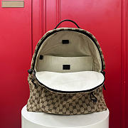 Gucci Medium GG Backpack In Beige Canvas - 6