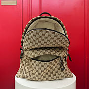 Gucci Medium GG Backpack In Beige Canvas - 5