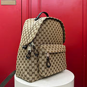 Gucci Medium GG Backpack In Beige Canvas - 3