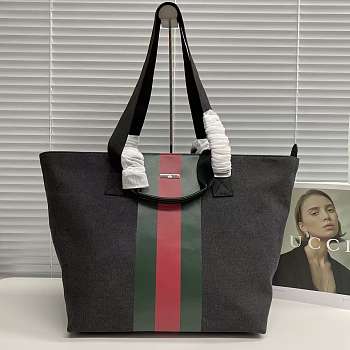 Gucci Positano medium tote bag Black washed-effect canvas