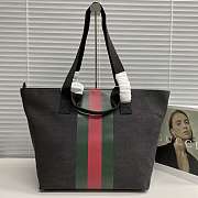 Gucci Positano medium tote bag Black washed-effect canvas - 4