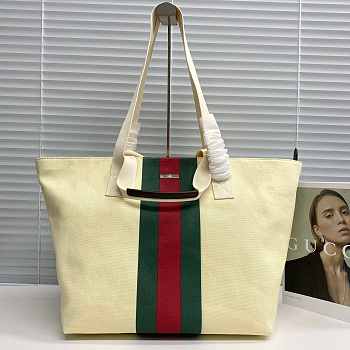 Gucci Positano medium tote bag Ivory washed-effect canvas