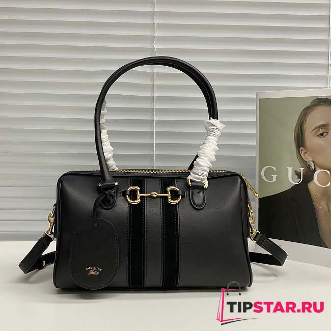 Gucci 28 Borsetto boston bag black leather - 1