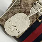 Gucci 28 Borsetto boston bag sand and white GG canvas - 6