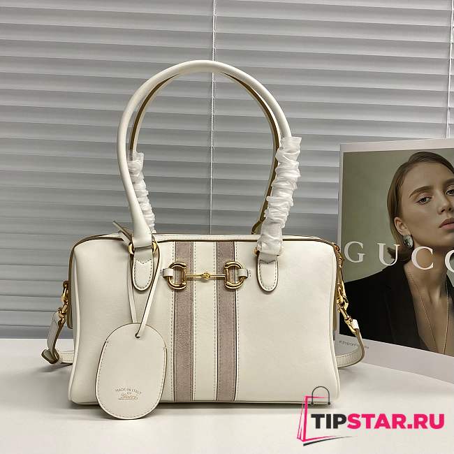 Gucci 28 Borsetto boston bag white leather - 1