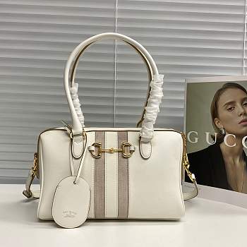 Gucci 28 Borsetto boston bag white leather