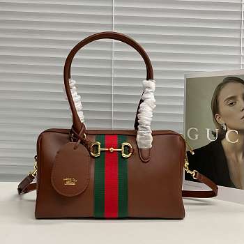 Gucci 28 Borsetto boston bag chestnut leather