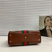Gucci 28 Borsetto boston bag chestnut leather - 5