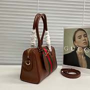 Gucci 28 Borsetto boston bag chestnut leather - 3