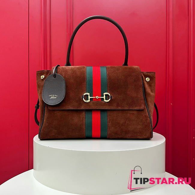 Gucci Paparazzo medium top handle bag dark brown - 1