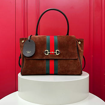 Gucci Paparazzo medium top handle bag dark brown