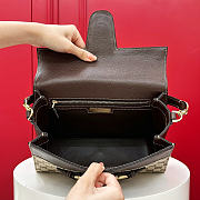 Gucci Horsebit Duomo medium top handle bag sand and brown GG canvas - 5