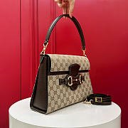 Gucci Horsebit Duomo medium top handle bag sand and brown GG canvas - 4
