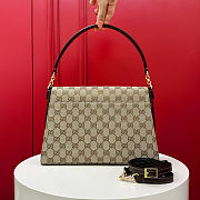 Gucci Horsebit Duomo medium top handle bag sand and brown GG canvas - 2