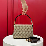 Gucci Horsebit Duomo small top handle bag sand and brown GG canvas - 4