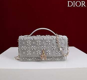 Dior Miss Embroidered Gray with Gray Bow