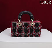 Dior Lady D-Joy Small Embroidered with Tassels Black-Pink - 6