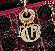 Dior Lady D-Joy Small Embroidered with Tassels Black-Pink - 2