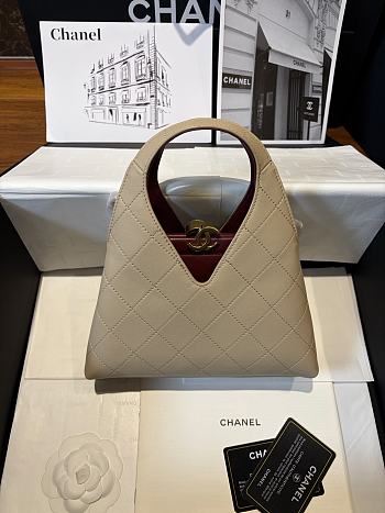 Chanel Calfskin Chic Lady Small Shopping Tote In Beige